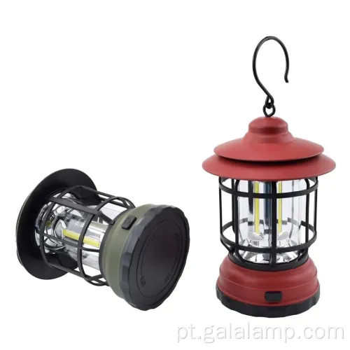 Luz de lanterna portátil recarregável com design retrô